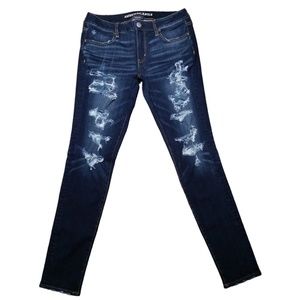 American Eagle Jegging Jeans Low Rise Ripped Long